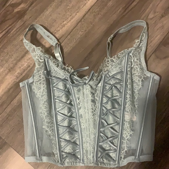 Dream Angel Corset Bra Top, Light Blue, Size small
